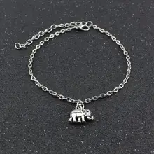 1Pcs Women's Ankles Bracelet Lucky Elephant Chic Silver Plated Chain Foot Jewelry Charm Anklet chic faux zircon hollow out palm foot bracelet