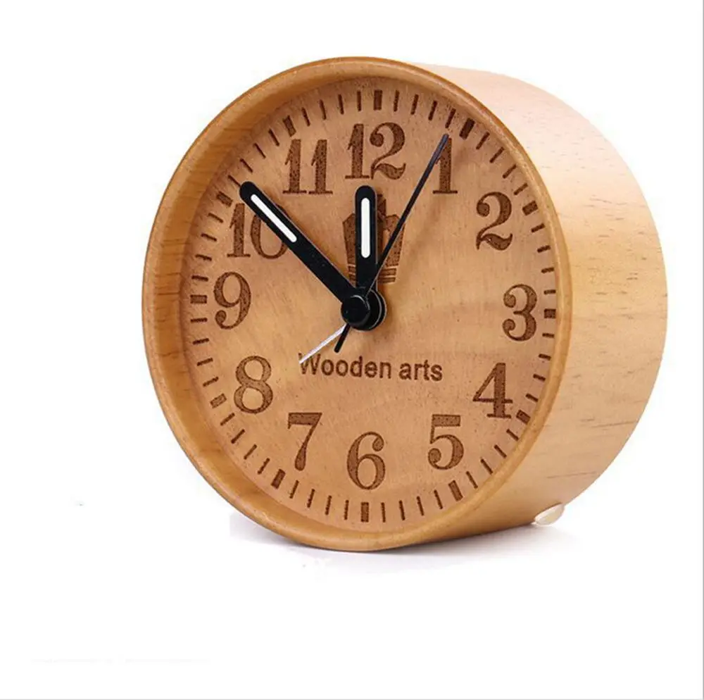 2016 new solid wooden alarm clock with luminova Romania Thailand