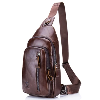 

Genuine Leather Crossbody Bags Men Messenger Bag Brand Designer Male Shoulder Bag Chest Pack sacoche homme WBS695