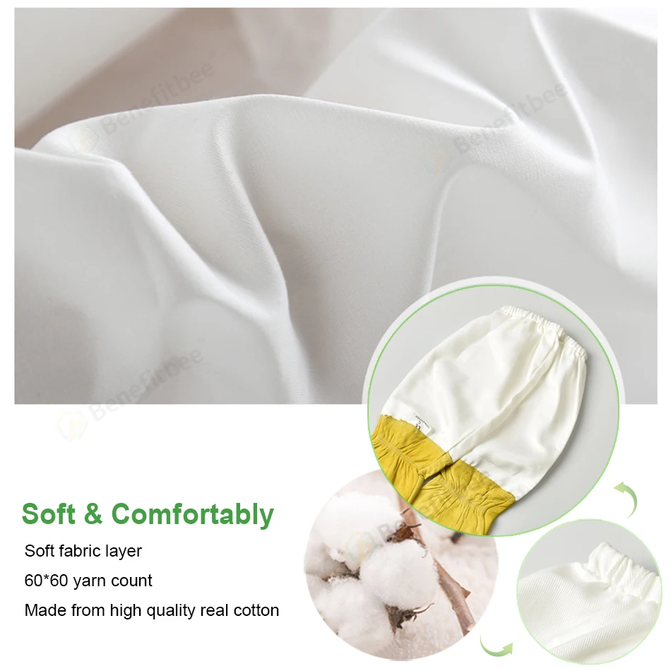 Benefitbee Beekeeper Prevent Gloves Protective Sleeves Ventilated Professional Anti Bee for Apiculture Beekeeper Beehive Yellow