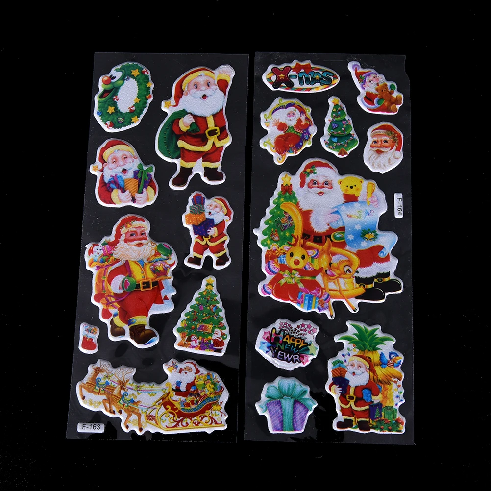

5 Sheets/Set 7.5*21cm DIY Decoration Diary Stickers New 3D Merry Christmas Decorative Stickers Adhesive Stickers Scrapbooking