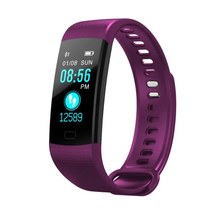 Y5 Смарт-часы цветной экран браслет сердечный ритм активности фитнес-трекер Смарт-Электроника браслет - Цвет: Y5 purple