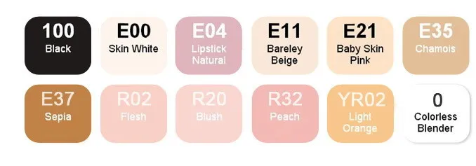 12 color set of