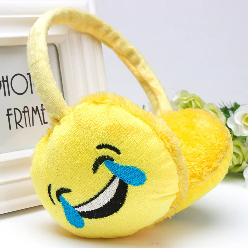 

Women Winter Plush Emoji Headband Earmuffs Fashion Emoticon Ear Warmer Adjustable Earlap For Female Girls Fur Ear Muffs Z30