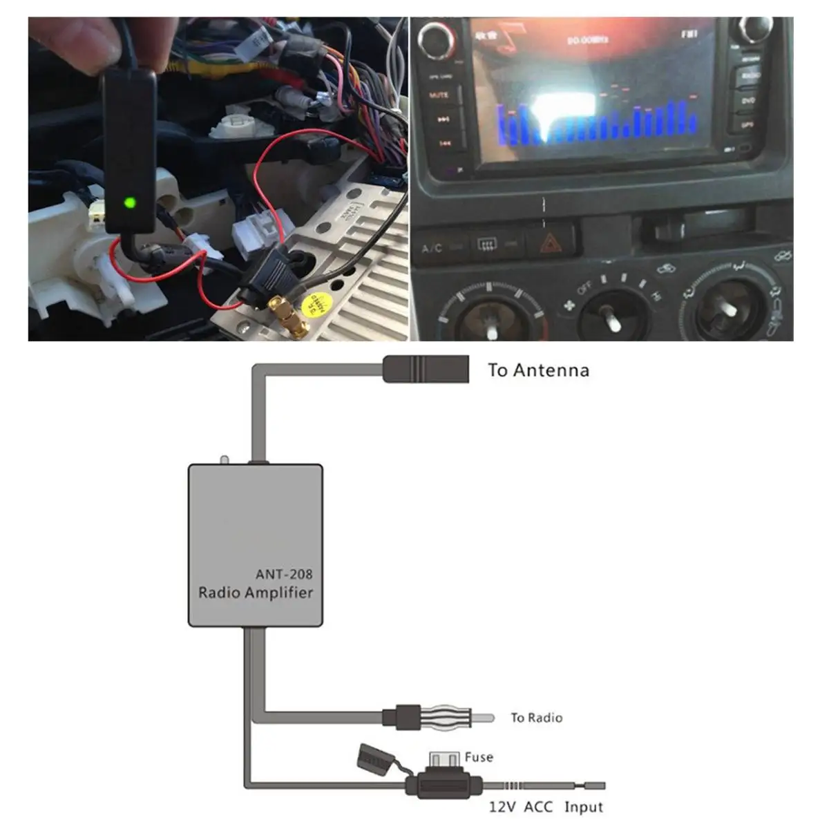 12V ANT-208 универсальный автомобильный радиоприемник FM антенна усилитель сигнала усилитель с зажимом автомобильные радиоантенны аксессуары для автомобиля