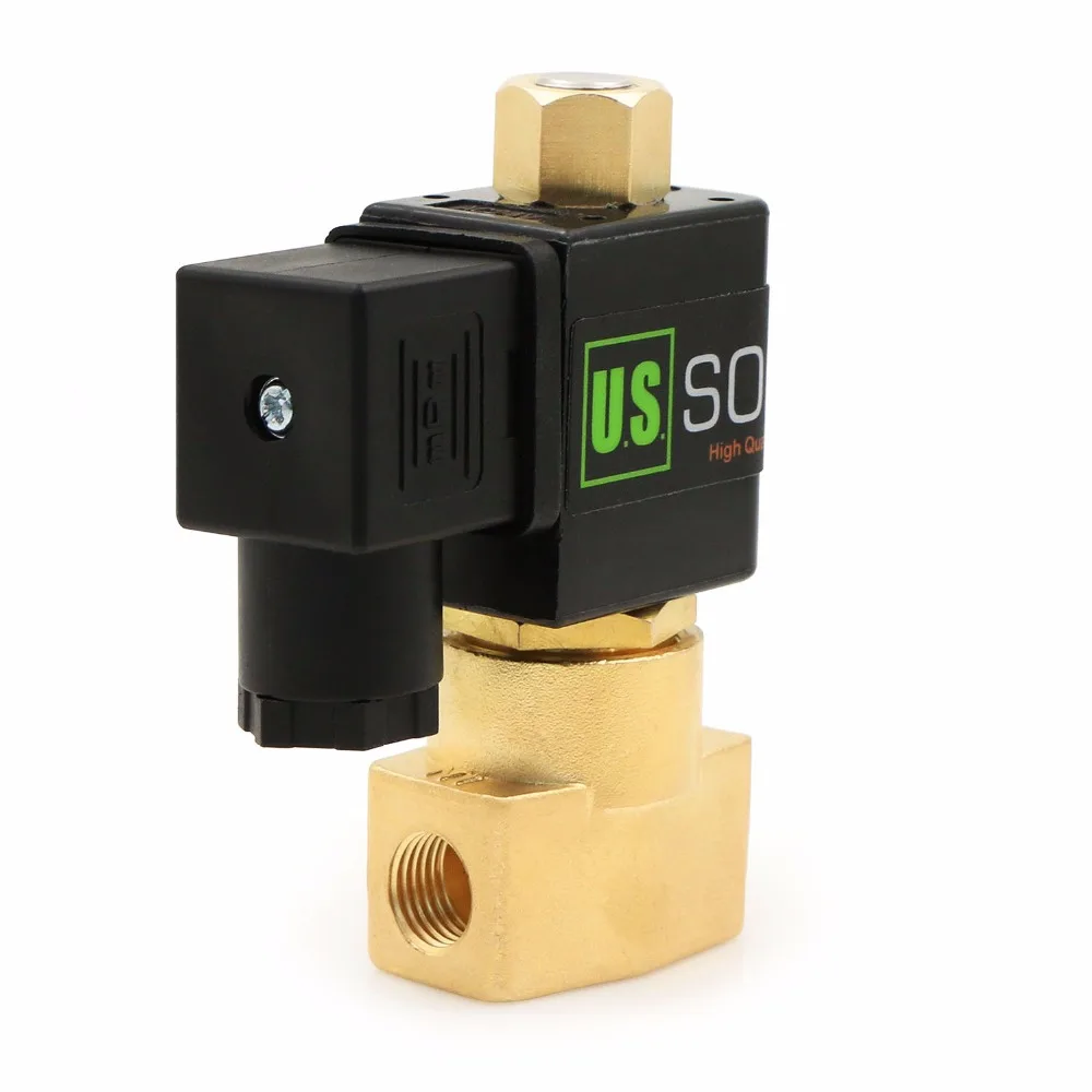 U.S. Solid 1/" латунный Электрический электромагнитный клапан 12 В постоянного тока, нормально открытый воздух воды NBR CE ISO Сертифицированный