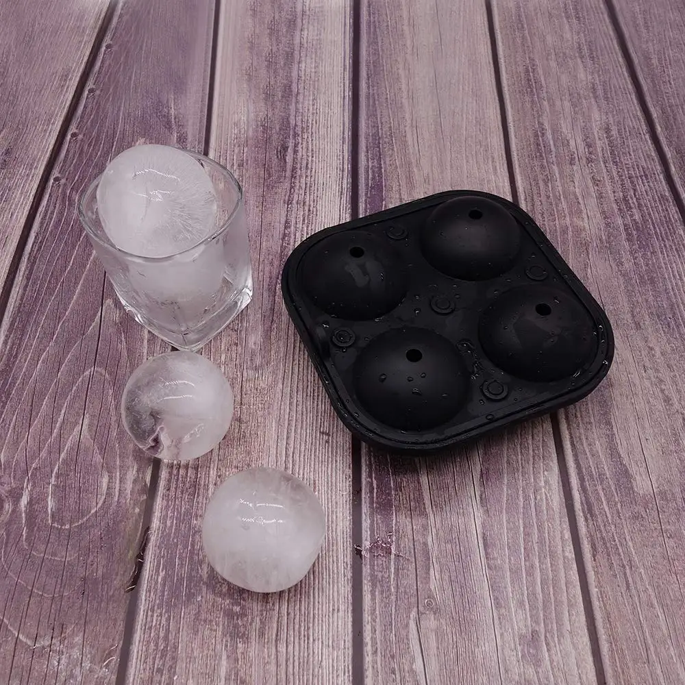 4 ячейки круглая формочка для шариков изо льда Силиконовый Лоток Для Льда шаровой лоток ледяной шар для виски, силиконовая форма для льда, производитель для вечерние бар