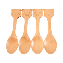 4 шт деревянные ложки мультфильм креативная панда сахарная ложка для риса порошок ложка кухня, кухонная утварь инструмент для кухни(случайный узор