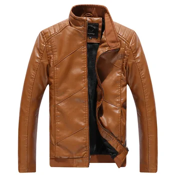 

Brand Jackets Men High Quality Autumn Winter PU Male Leather Casual Stand Collar Windbreaker Motorcycle 2017 Newest Korea style