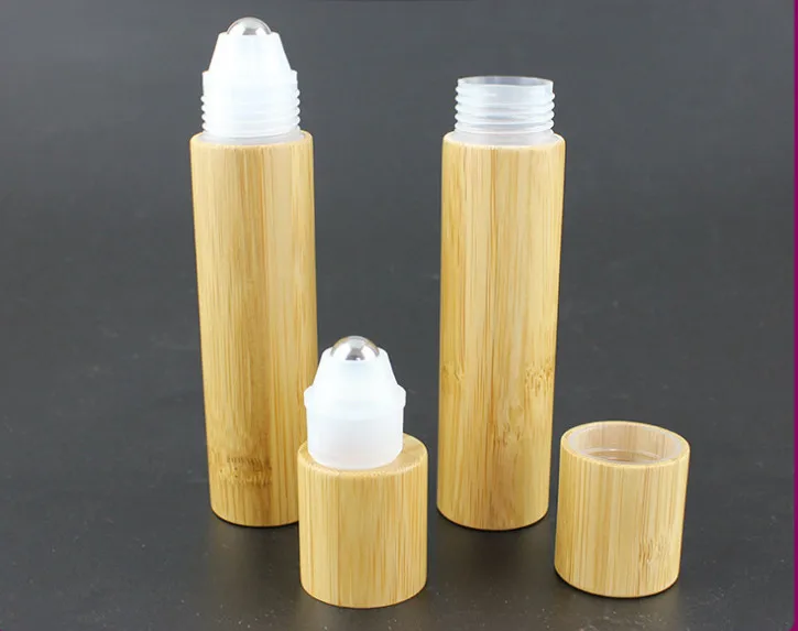 

30ps bamboo wood Oil bottle roll on perfume plastic bottle eyecream container with roller ,lotion cosmetics bottles