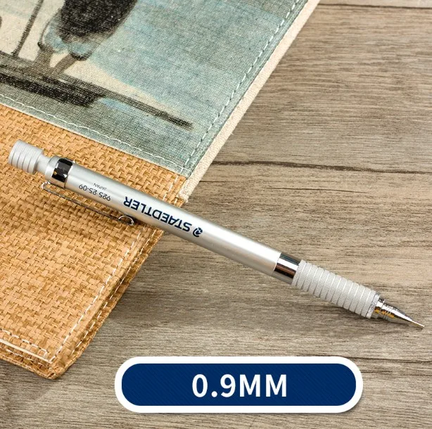 Staedtler автоматический карандаш 925 25/35 Металл Рисунок деятельность карандаш 0.3/0.5/0.7/0.9/2.0 мм записи ручка - Цвет: 1pcs 09mm silver