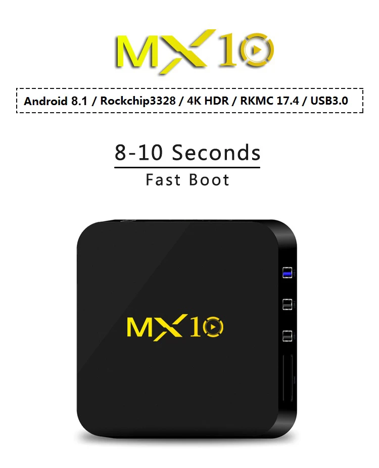 ACEMAX MX10 Smart ТВ Box Android 8 1 Oreo RK3328 4 ядра 64bit ГБ Оперативная память 32 Встроенная К UHD USB3.0