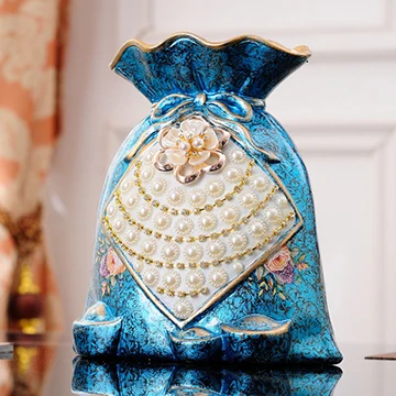 Европейский дворец роскошный алмаз смолы ваза статуэтки ремесла домашнего интерьера отель фрукты тарелка поддельные цветочный горшок украшение - Цвет: style7