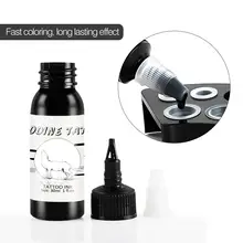 Garrafa 1 Professinal Tatuagem Tinta Conjunto Pigmento Corpo Artes 30ml/60ml preto Makesup Tintas Naturais Para Tatuagem Tintas de Tatuagem Permanente