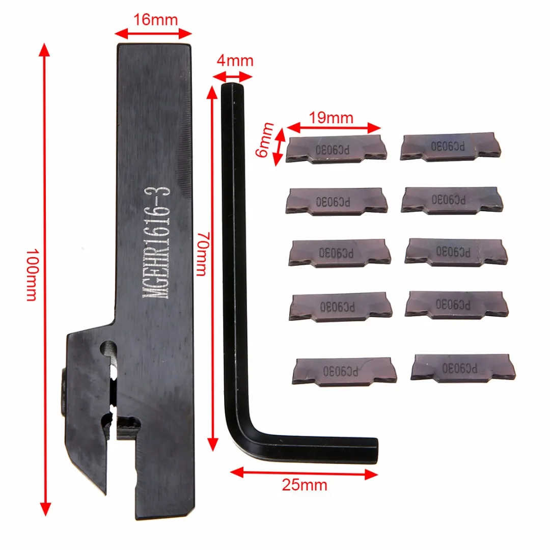 1 шт. MGEHR1616-3 токарный станок с ЧПУ Токарный держатель 100 мм расточной стержень с 10 шт. MGMN300 карбидные вставки