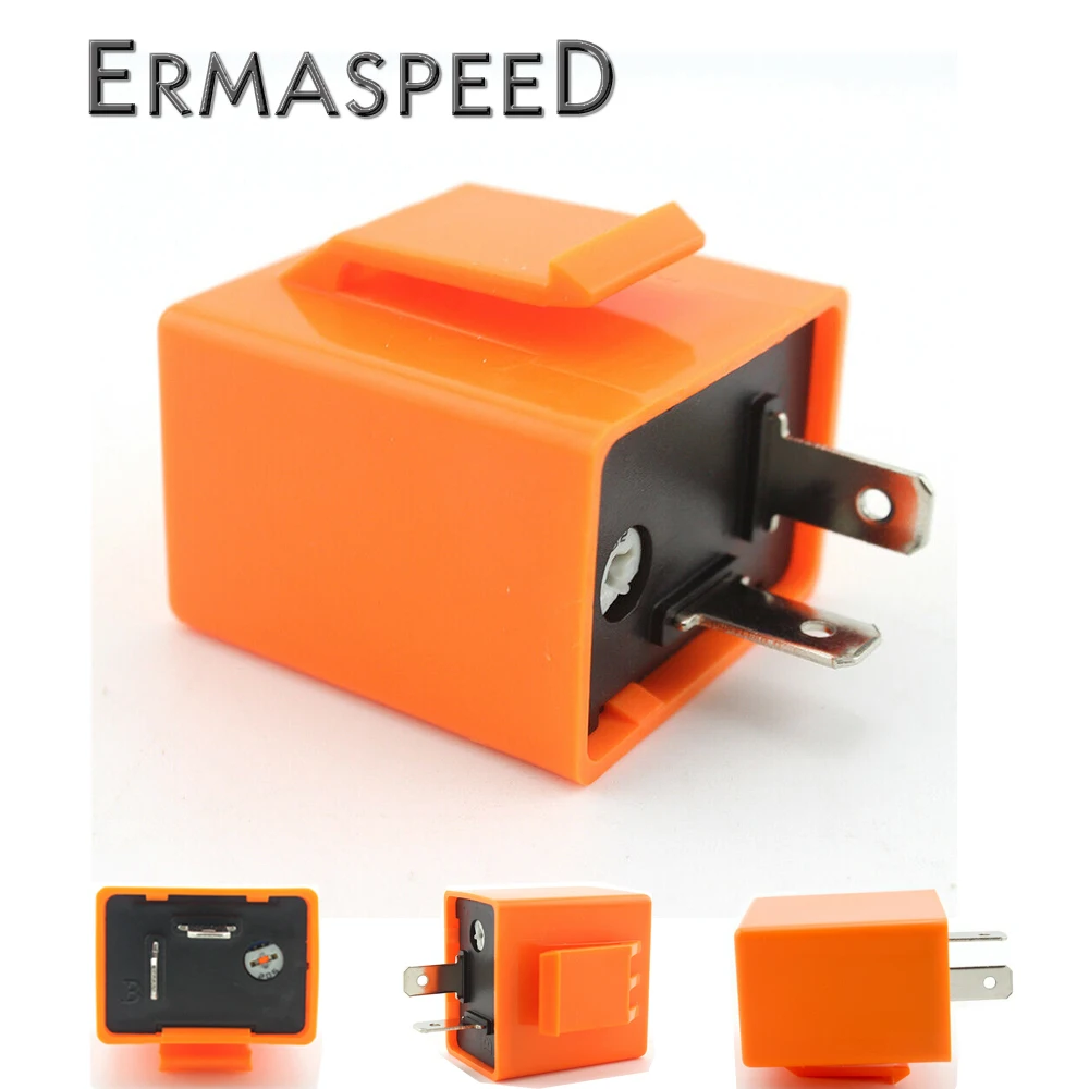 

12V 2 Pin Motorcycle LED Flasher Relay Turn Signal Indicator Electronic Blinker Signals Control for Kawasaki Yamaha Suzuki KTM