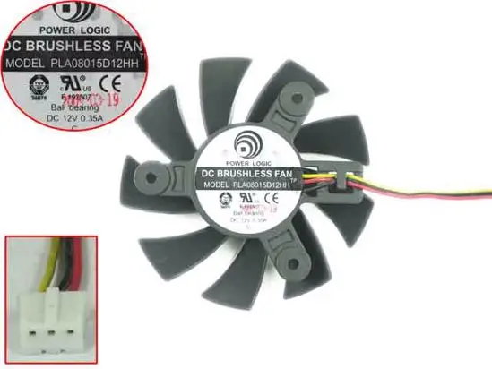 Мощность материнскую плату PLA08015D12HH DC 12V 0.35A диаметром 80x15 мм 3 сервера провода