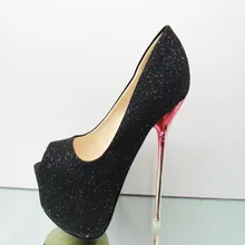 Peep Toe Platform Women Shoes Extreme Suede Sexy High Heels Prom Pumps Valentine Sapato Feminino Channels Scarpe Donna Wedges Cl