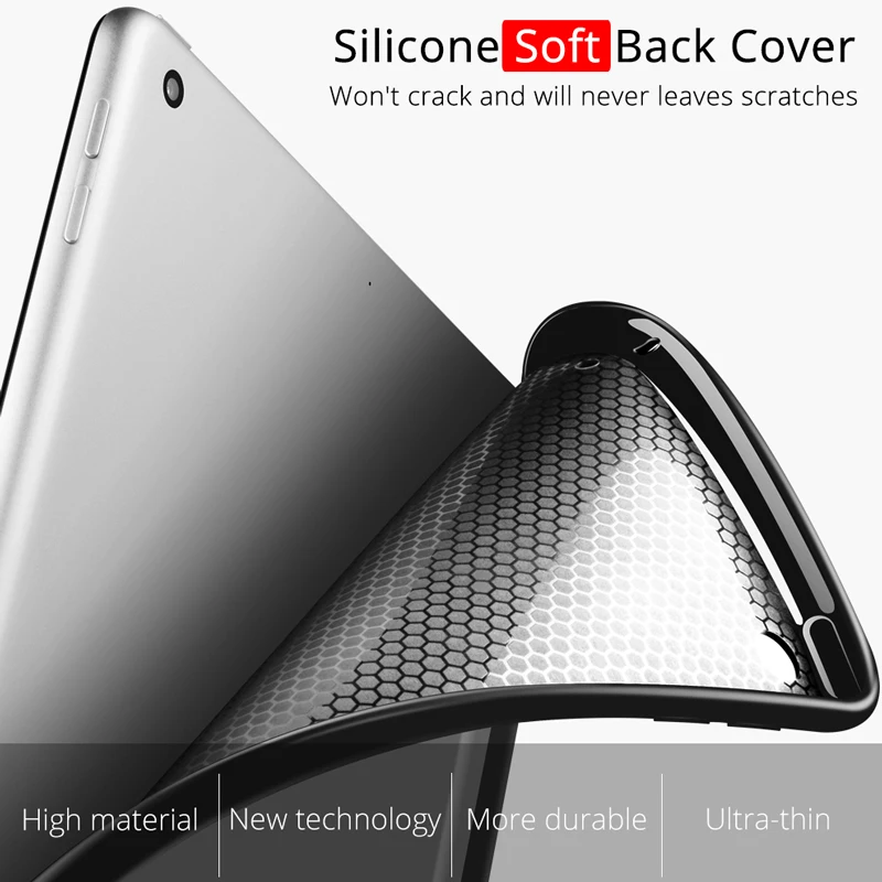 Case for iPad 9.7 Magnetic Stand Silicone Soft Back Cover for iPad 6th 5th Generation A1893 A1954 A1822 A1823 Funda