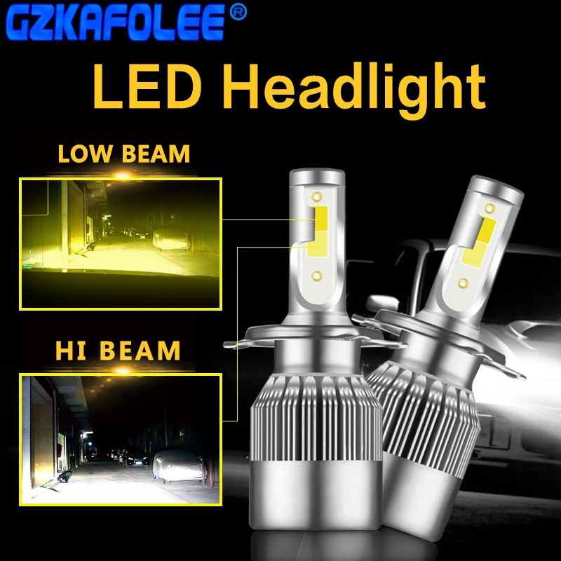 2 шт. Автомобильные светодиодные лампы H1 H3 H4 H7 3000k 6000K 9005 k|Передние LED-фары для авто|