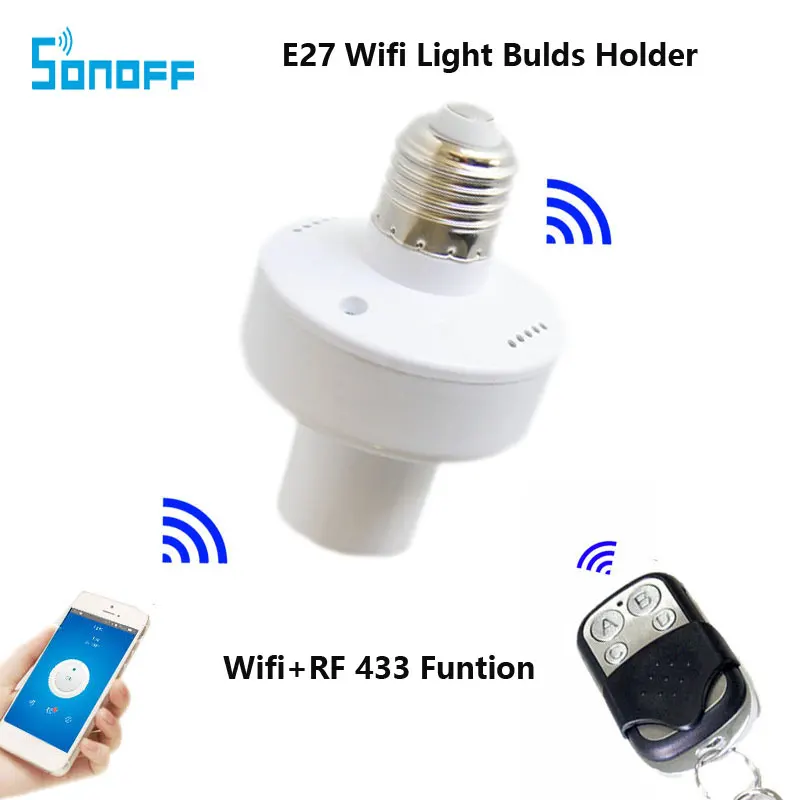 Sonoff E27 Itead Sonoff умный пульт дистанционного управления Wifi переключатель Diy таймер беспроводной переключатель, Sonoff S20 ЕС умная WiFi розетка, умный дом 10A/2200 Вт - Комплект: Sonoff E27
