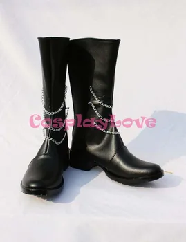 

Custom Made Japanese Anime Black Leather Vocaloid Secret Policeman Hatsune Miku Cosplay Long Boots Shoes For Christmas