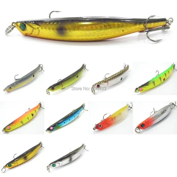 

10PCS Fishing curved Lure Lures Floating Minnow artificial bait hook 11cm/12g Free shipping