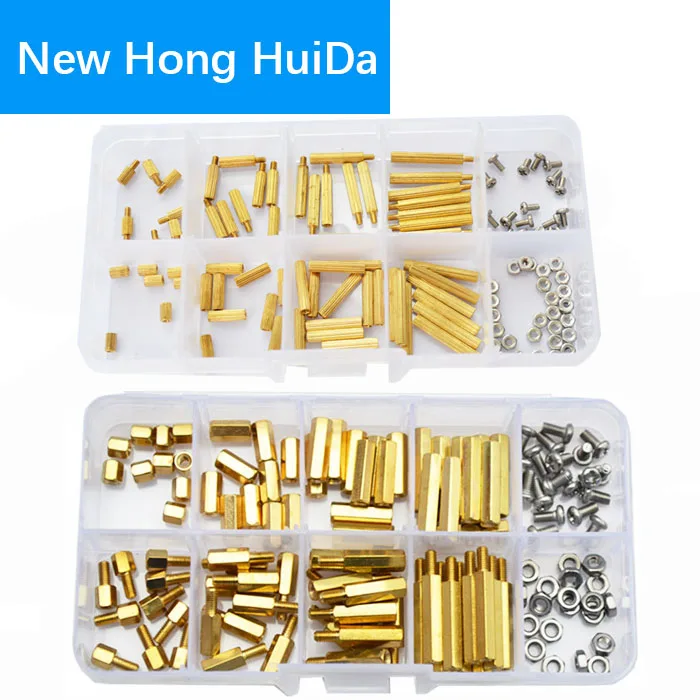 Hexagonal com Rosca m2 m3 Masculino Bronze Feminino Standoff Spacer Montagens Parafuso Parafuso Porca Pillar Pcb Motherboard Variedade Kit 240 Pcs
