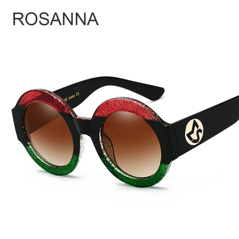 Хрустальные круглые женские солнцезащитные очки красные солнцезащитные очки в зеленой оправе женские три цвета Лоскутные Роскошные Брендовые очки звездный стиль Lunette