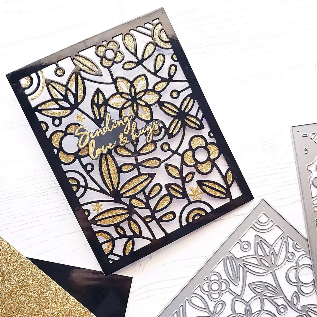 

Flower Background Scrapbooking Metal Cutting Frame Square Die Cover Cut Card Making Album Embossing Crafts New Album