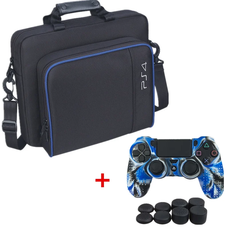 

PS4 Game Sytem Bag Canvas Carry Bag Protective Shoulder Bag Handbag for PlayStation4 PS4 Console Silicon Case Or Thumb Caps