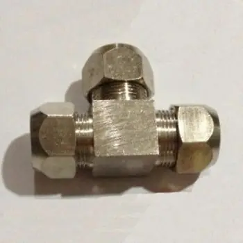 

Tee 3 Ways Brass Fit 12mm OD Tube Coupler Adapter Connector Compression fitting For Tubing