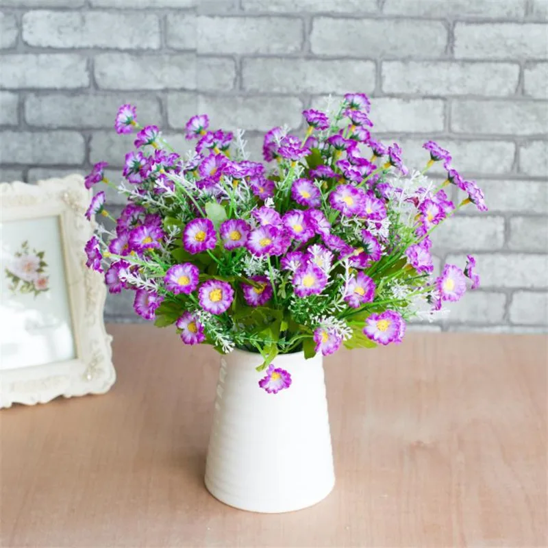 Fake mini Daisy Bunch (7 stems/piece) Simulation Round Daisies for