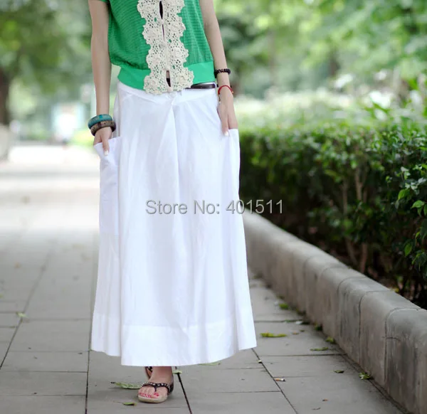 S0005 white color Free shipping high quality women's fashion long skirt