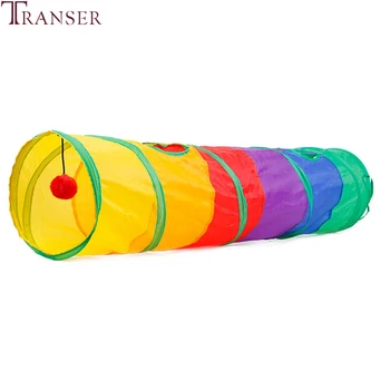 

Transer Pet Supply Foldable Colorful Small Animal Kitty Cat Funny Play Tunnel Tube with Ball Toy 80126