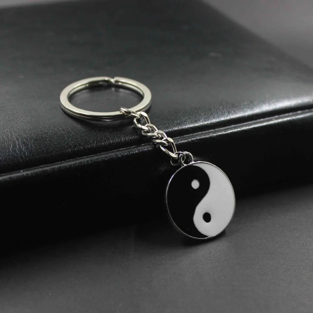 1 pc Chinese Tai Chi Pendant Key Ring Tai Ji Symbol Key Chains DIY