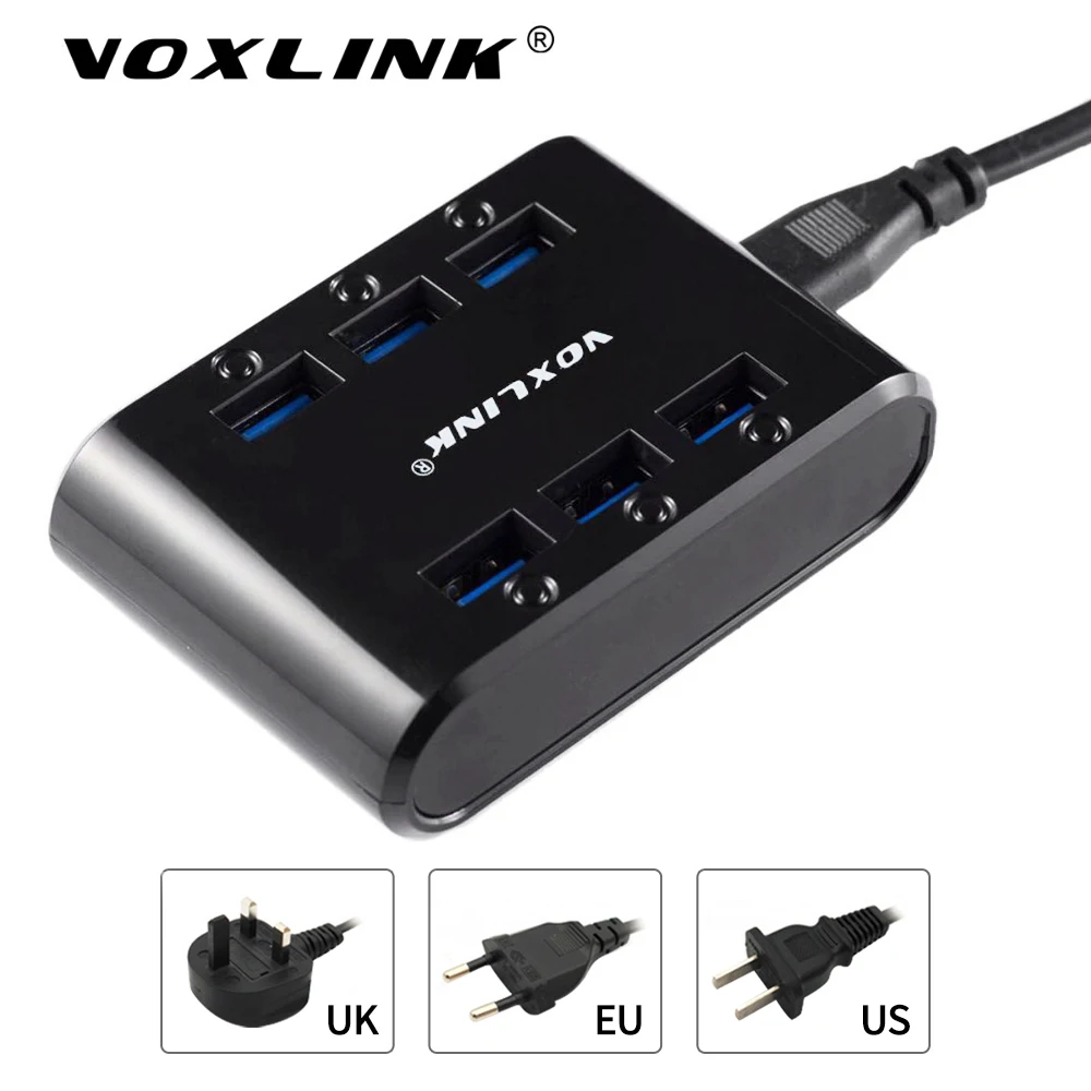 Pаспродажа VOXLINK Портативный мульти Порты и разъёмы Зарядное устройство 24 Вт 4.8A 6 Порты и разъёмы зарядка через usb станция концентратор Мощность паяльна...