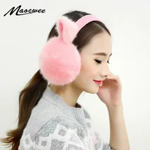Милые наушники из искусственного меха с кроличьими ушками для девочек; Зимние теплые наушники с защитой от трещин; милые наушники с заячьими ушками; регулируемые наушники
