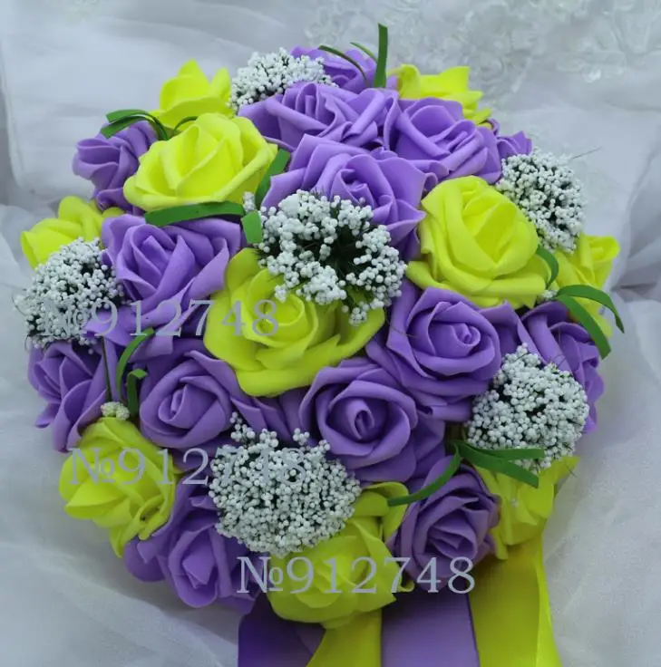 Perfectlifeoh Свадебный букет горячая Распродажа искусственные розы цветы жемчуг невесты кружевные акценты свадебные букеты с лентой