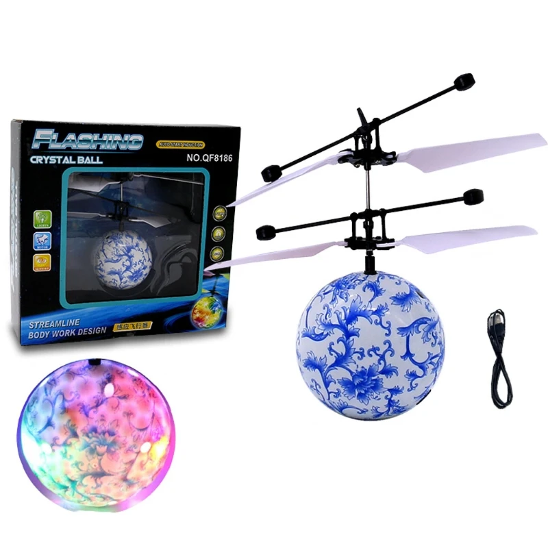 Радиоуправляемый вертолет-мяч Дрон шар-Вертолет Встроенный сияющий светодиодный свет для детских игрушек