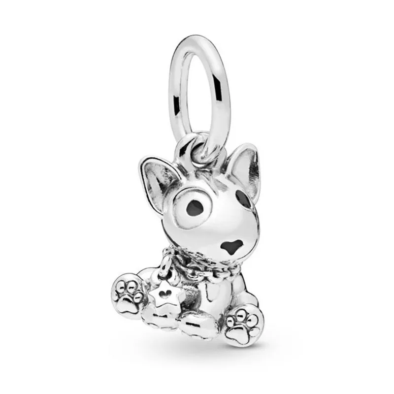 

2019 New 925 Sterling Silver Pendant Bead Bull Terrier Puppy Hanging Charm Fit Original Pandora Bracelets Women DIY Jewelry Gift