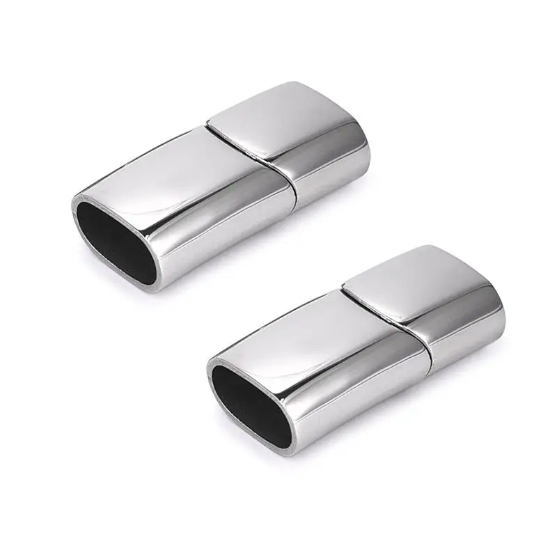 

2pcs/Lot Glossy Magnetic Clasps 316LStainless Steel Magnet Buckle Connectors For DIY Leather Bracelet Jewelry Making Findings