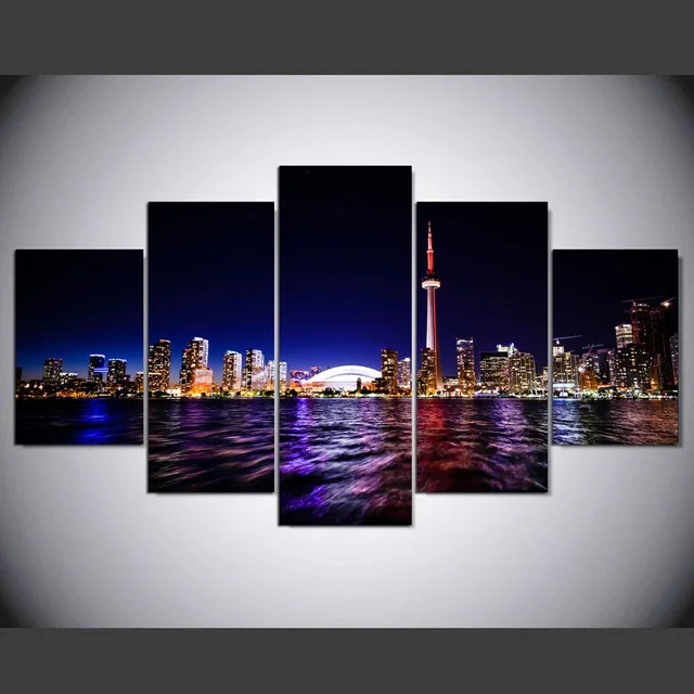 Aliexpress.com : Buy Canvas Painting Printed 5 Pieces Downtown Toronto