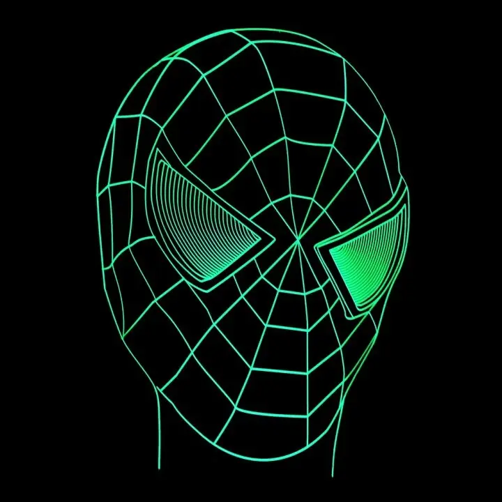  Marvel Superhero Spiderman 3D Table Lamp Optical Illusion Night Light 7 Colors Changing Mood Lamp S - 32669451125