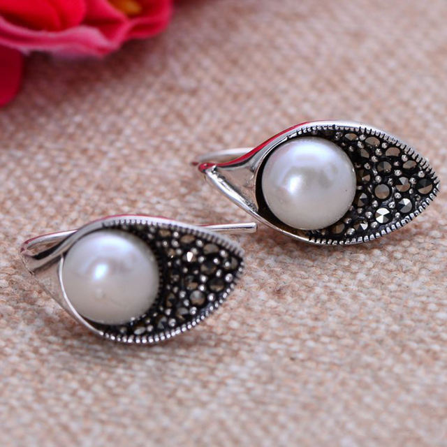 MetJakt S925 Sterling Silver Red Garnet Drop Earring with Zircon for Women Wedding Party Luxury Vintage Thai Silver Jewelry