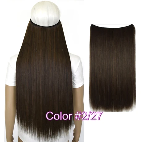 Термостойкие B5 синтетические волокна шелковистые прямые эластичность невидимая проволока Halo волосы для наращивания 8106 - Цвет: 2-27