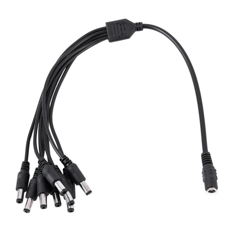 

1 Female to 8 Male Splitter Power Cable Cord For CCTV Secuirty System Camera DVR