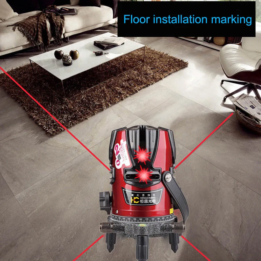 

8 Lines 9 Point Laser Level (4V4H9P) Rotary Cross Level Laser Line (Self Levelling Within 3 Degrees) LL01