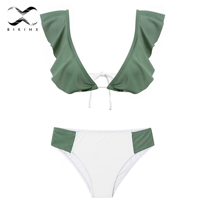 Bikinx гофрированный Холтер из двух частей костюмы Бразилия экстремальное бикини