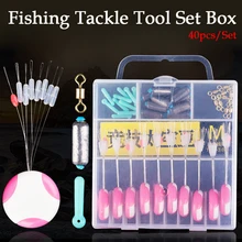40 шт./компл. Рыбалка набор инструментов снасти Box 8-форма Подключение Поворотный профессионального пространства бобы быстрых тяжелых привести падение рыбы поплавок базы